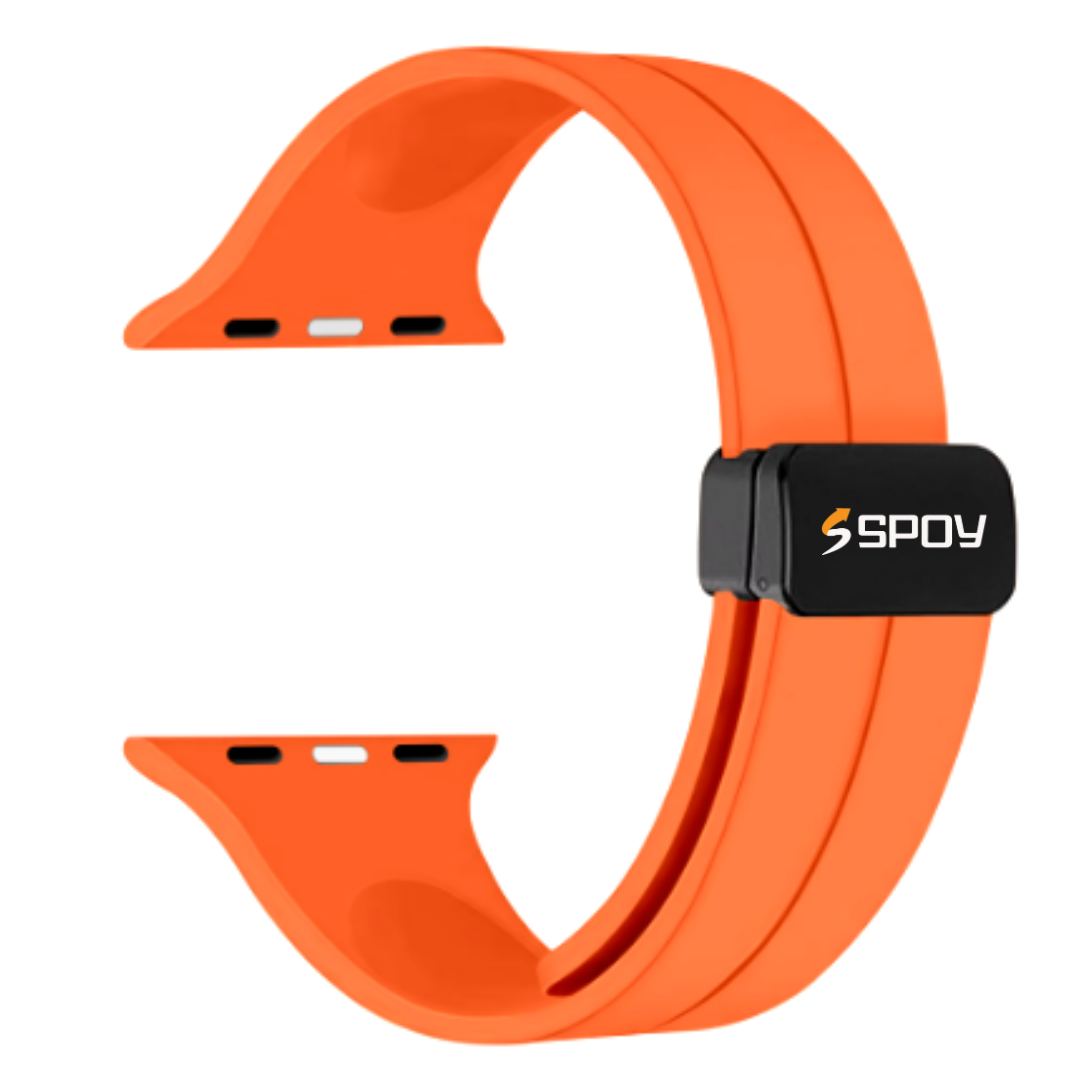 Apple Watch के लिए SPOY सिलिकॉन मैग्नेटिक बैंड (38/40/41mm) ऑरेंज