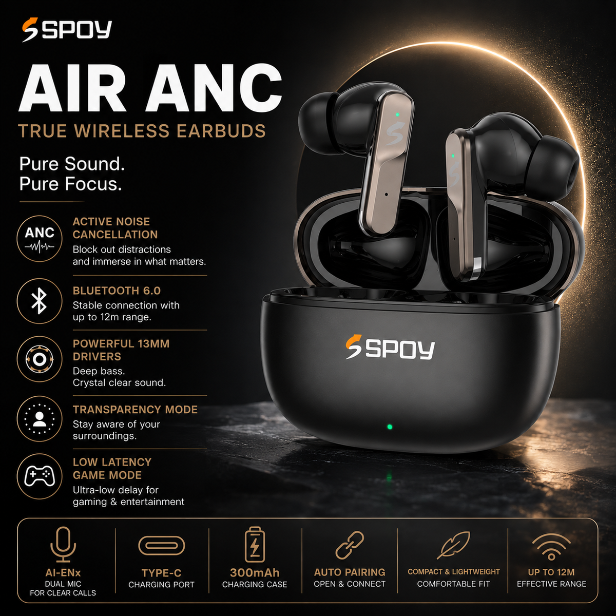 SPOY AIR Earbuds (ANC+ENC)