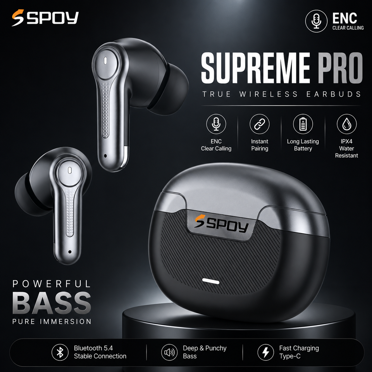 SPOY Supreme Pro True Wireless Earbuds