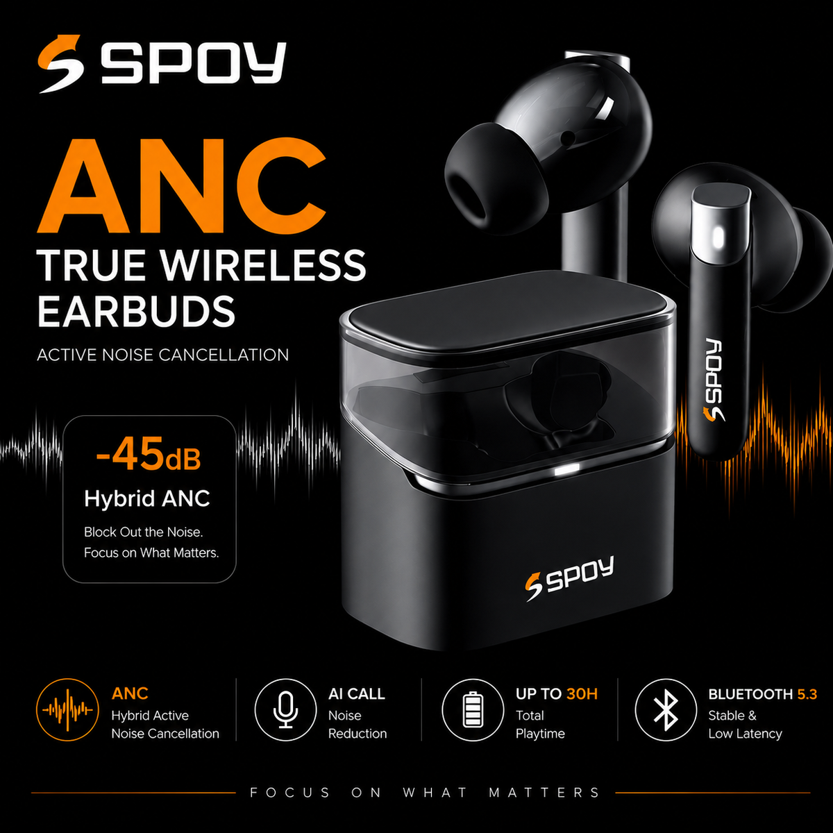 SPOY AIR1 Earbuds (ANC+ENC)