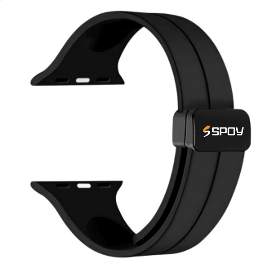 SPOY Silicone Magnetic Band for Apple Watch (38/40/41mm) BLACK