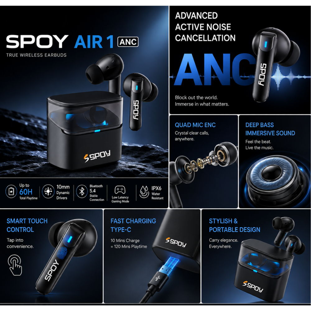 SPOY AIR1 Earbuds (ANC+ENC)